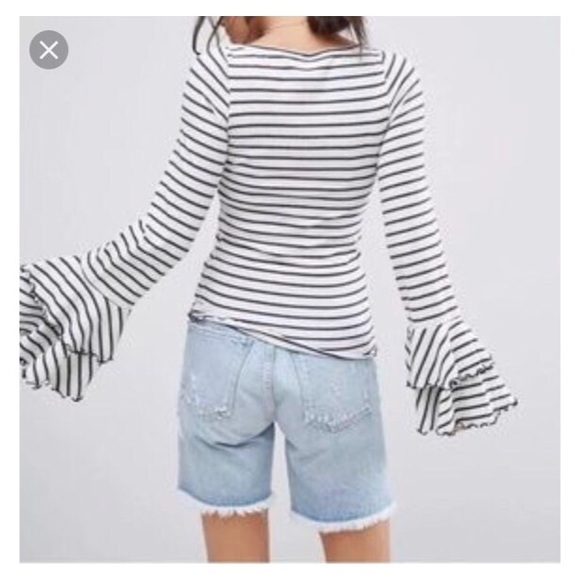 LIKE NEW WE THE FREE striped bell sleeve - Picture 2 of 5